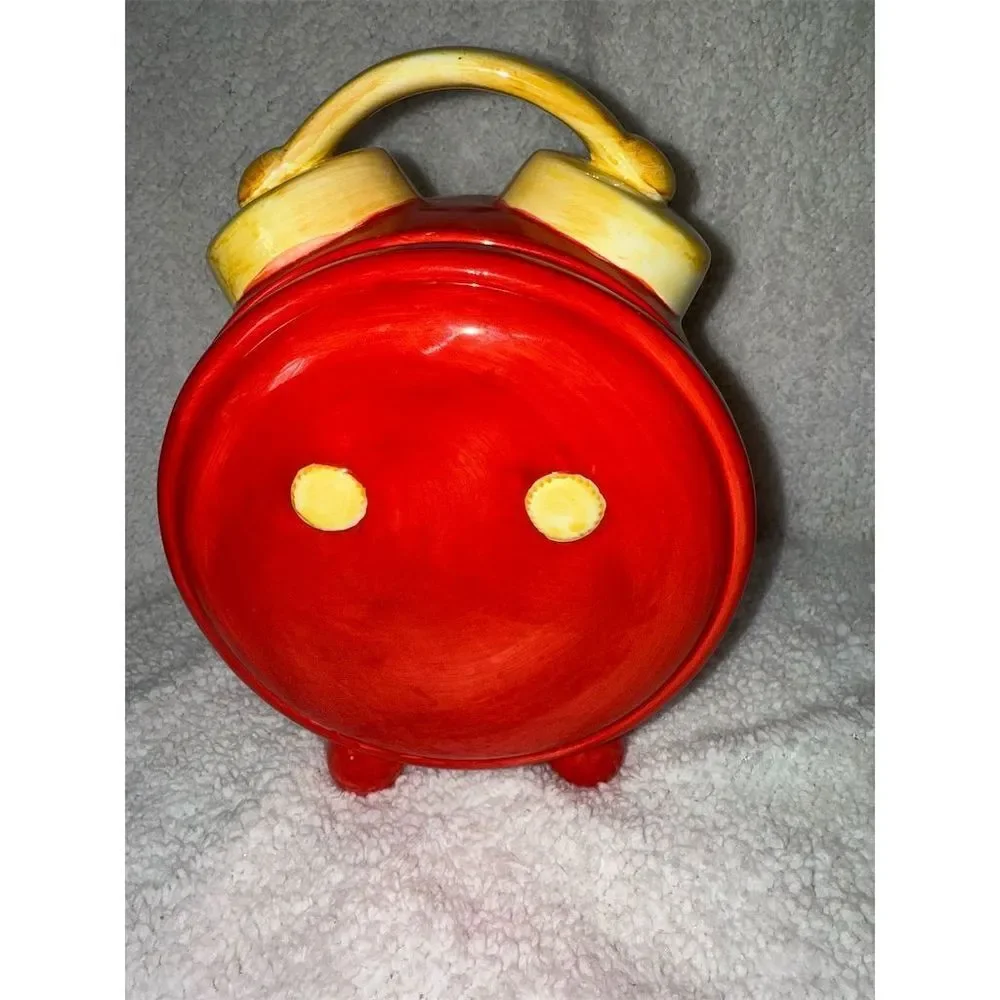 Vintage Enesco Alarm Clock Cookie Jar Multicolor Collectible 1994‎ no chips